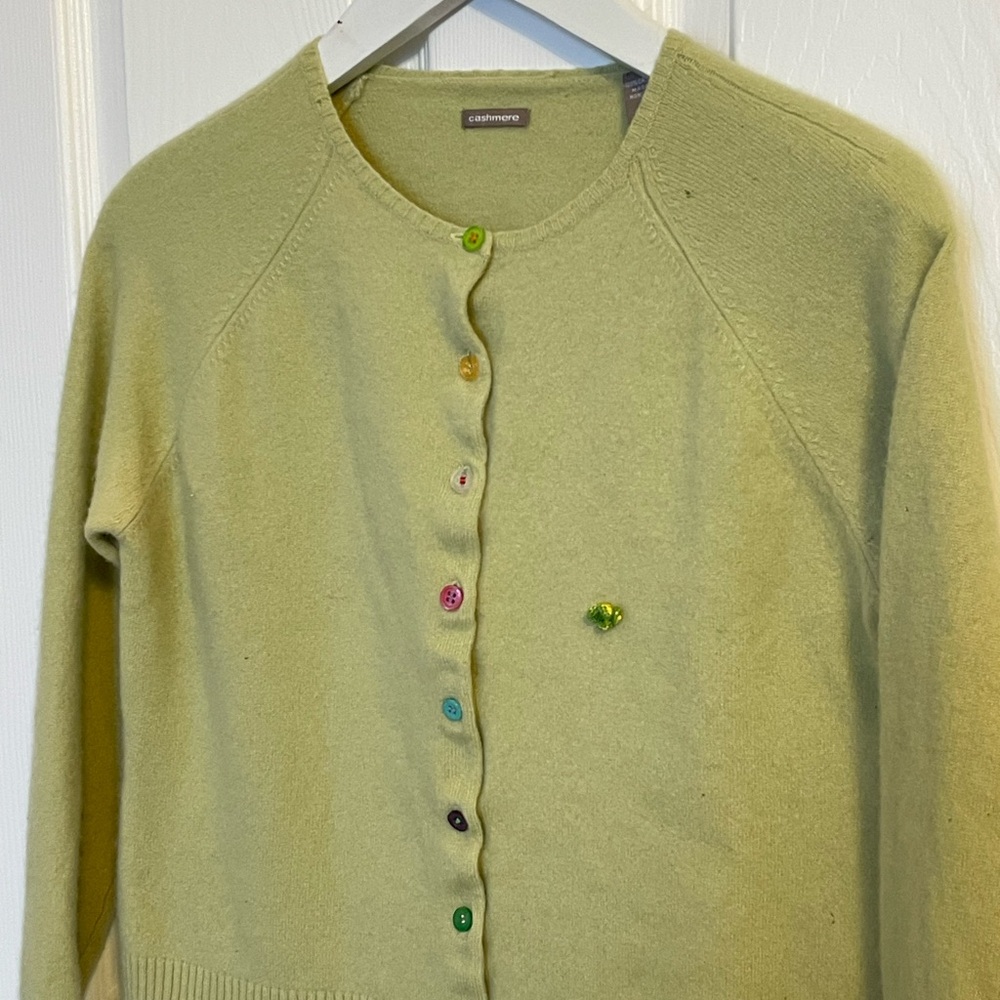 Fun cashmere button up sweater